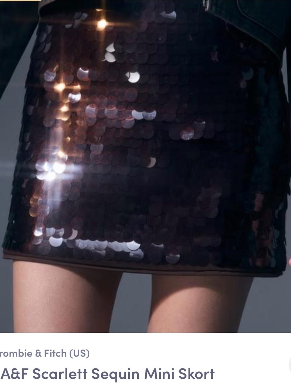 Abercrombie & Fitch Black Sequined Mini Skort
